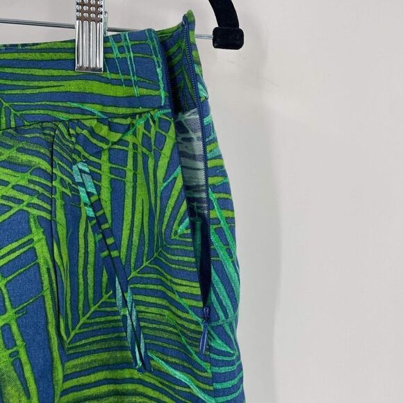 Banana Republic Women’s Tropical Green Blue Vacation Linen Blend Skirt Size 6 - Picture 7 of 9